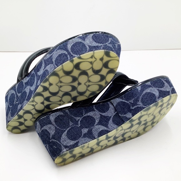 {COACH}Nella Navy Patent Wedge - Picture 12 of 15